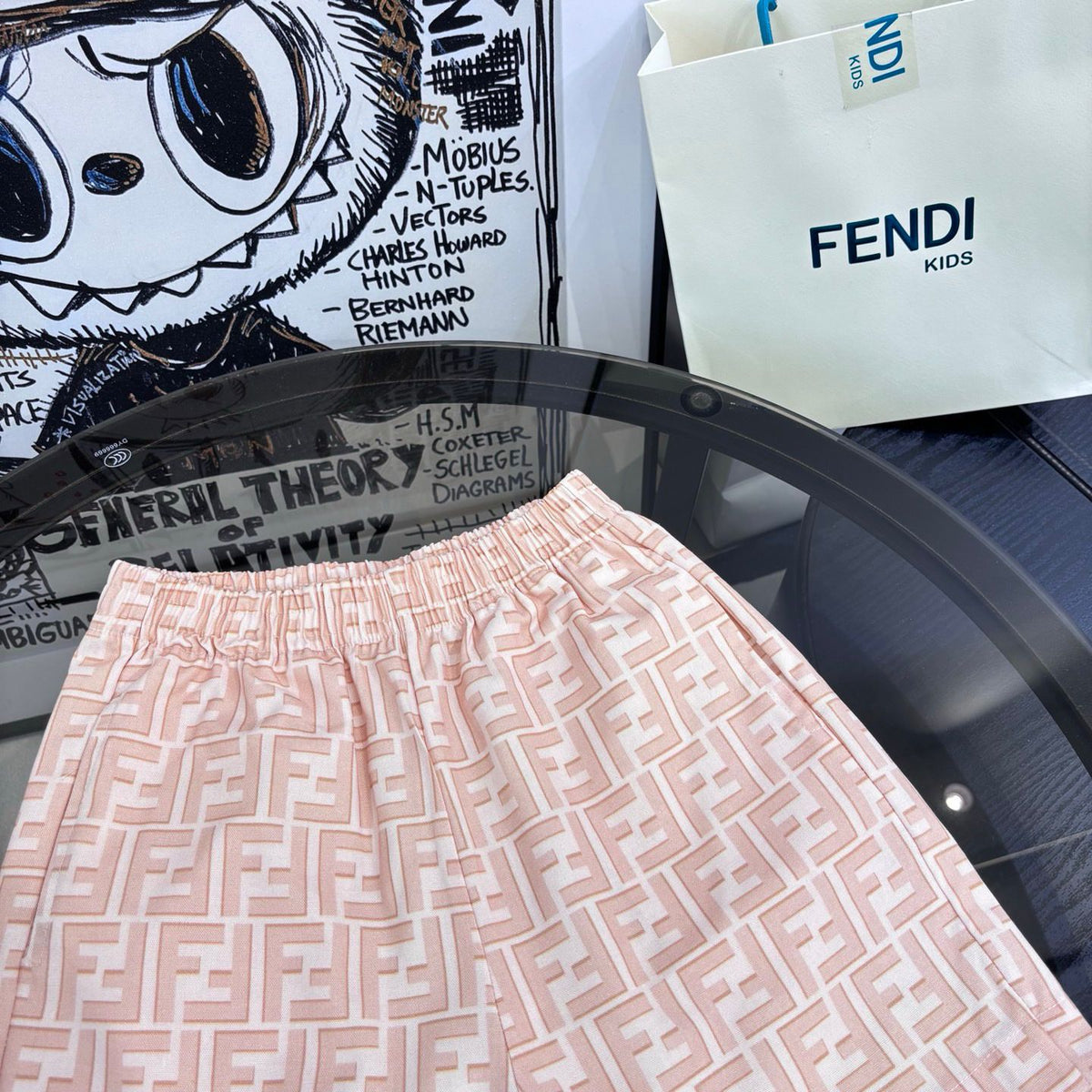 Fendi Kids Peach FF Shirt and Shorts Set