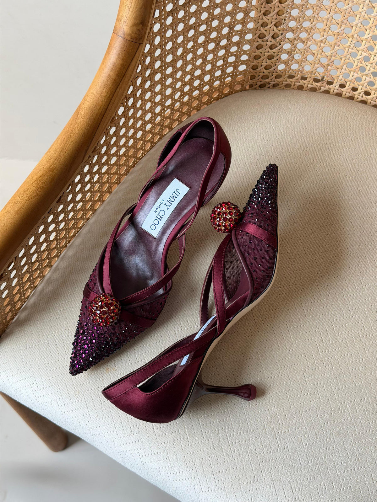 Jimmy Choo Crystal Embellished Slingback Pumps