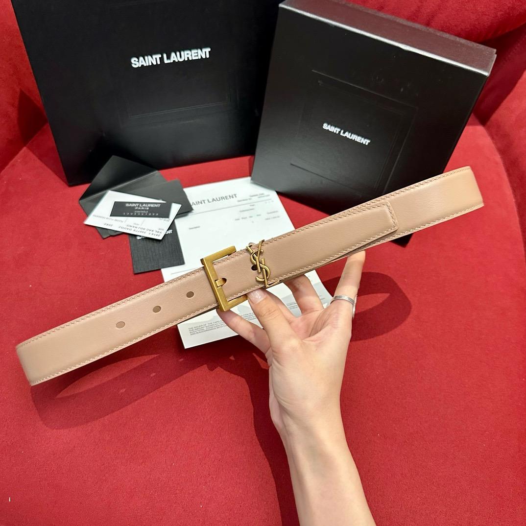 SAINT LAURENT — Cassandre Thin Belt