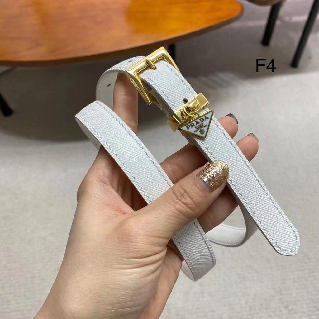 PRADA — Saffiano Leather Belt with Triangle Logo
