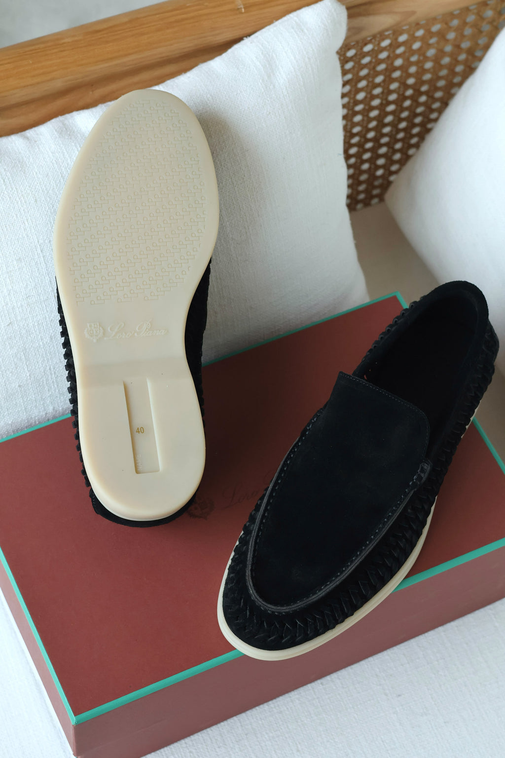 Loro Piana Woven Suede Loafers
