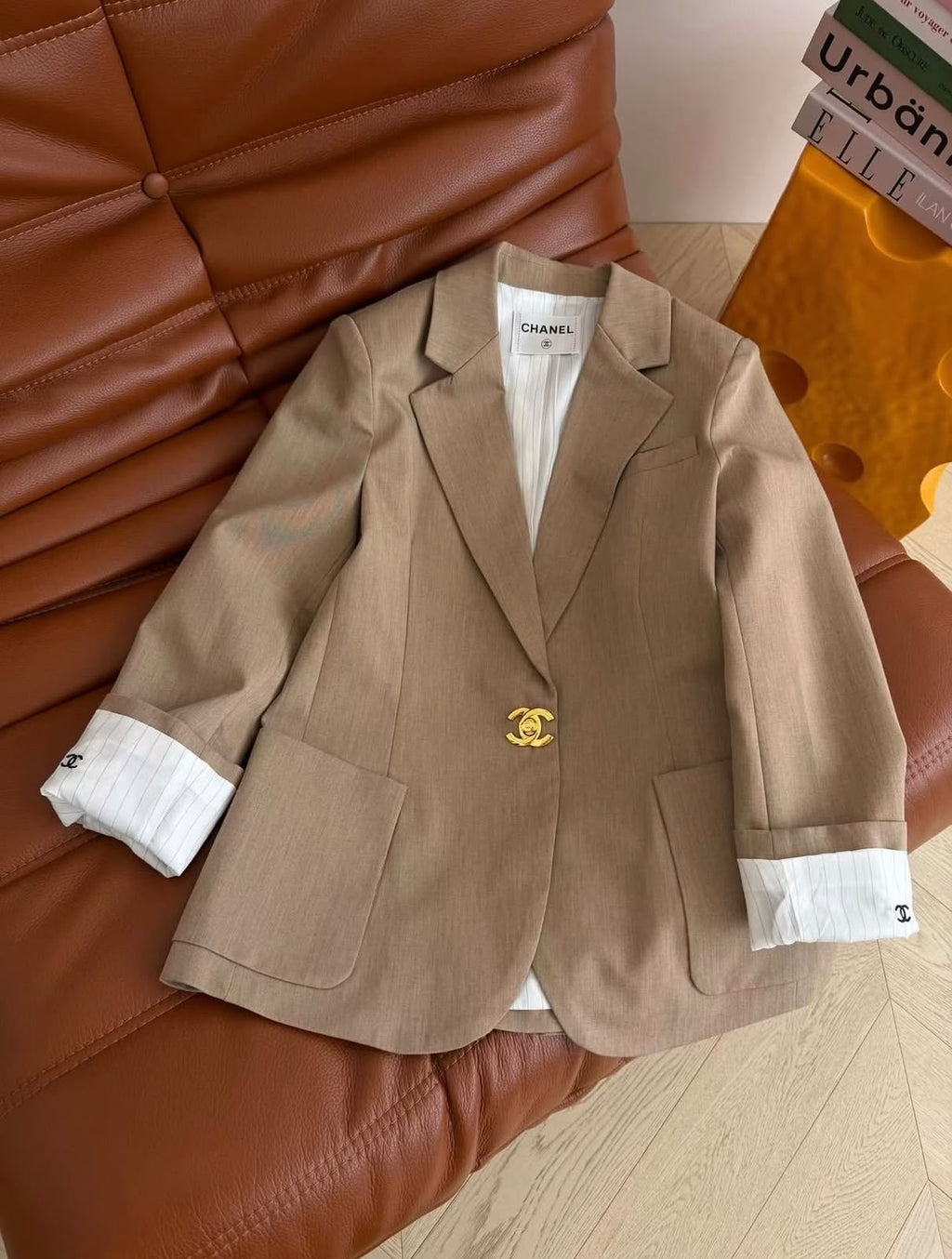 Chanel Single-Button Tailored Blazer