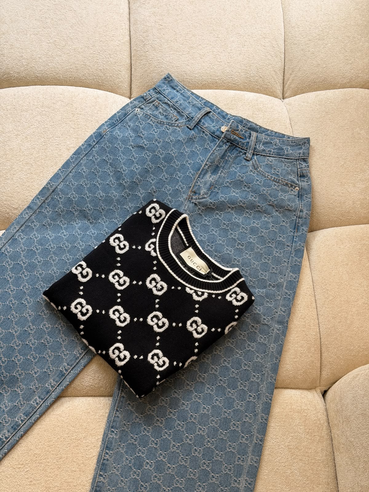 Gucci — GG Jacquard Short-Sleeve Knit Top
