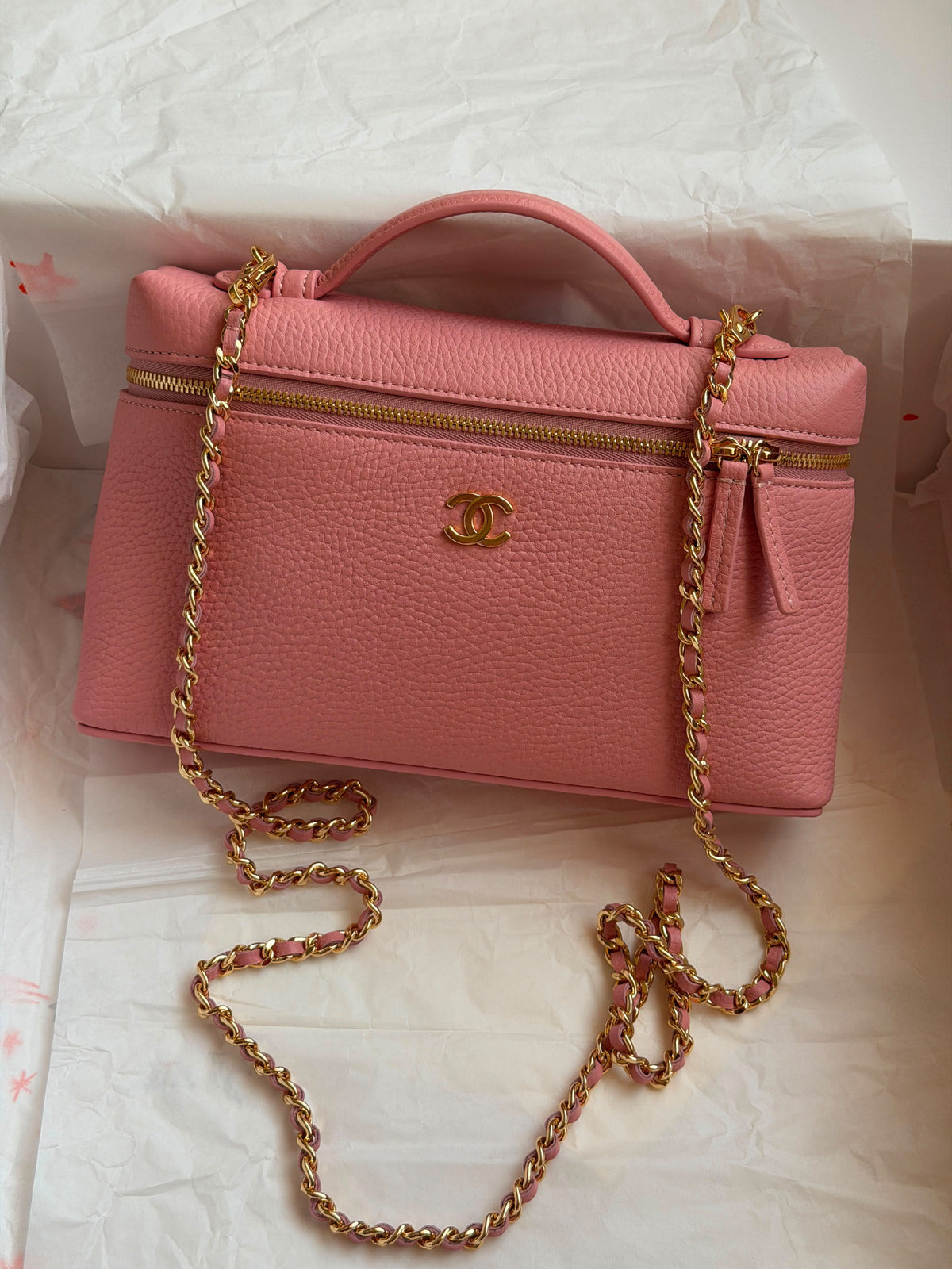 Chanel Pink Caviar Vanity Case with