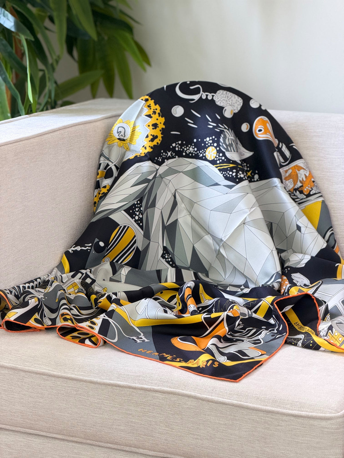 Geometric Horse Square Scarf