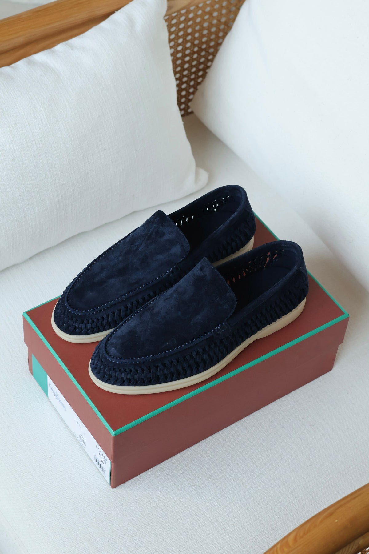 Loro Piana Woven Suede Loafers