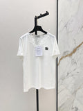 Chanel Lace Trim V-Neck Knit T-Shirt