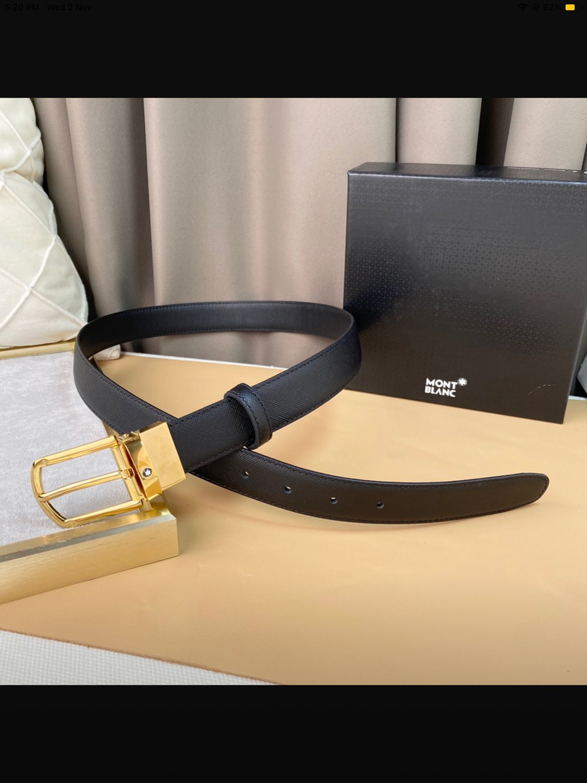 Montblanc Horseshoe Buckle Leather Belt