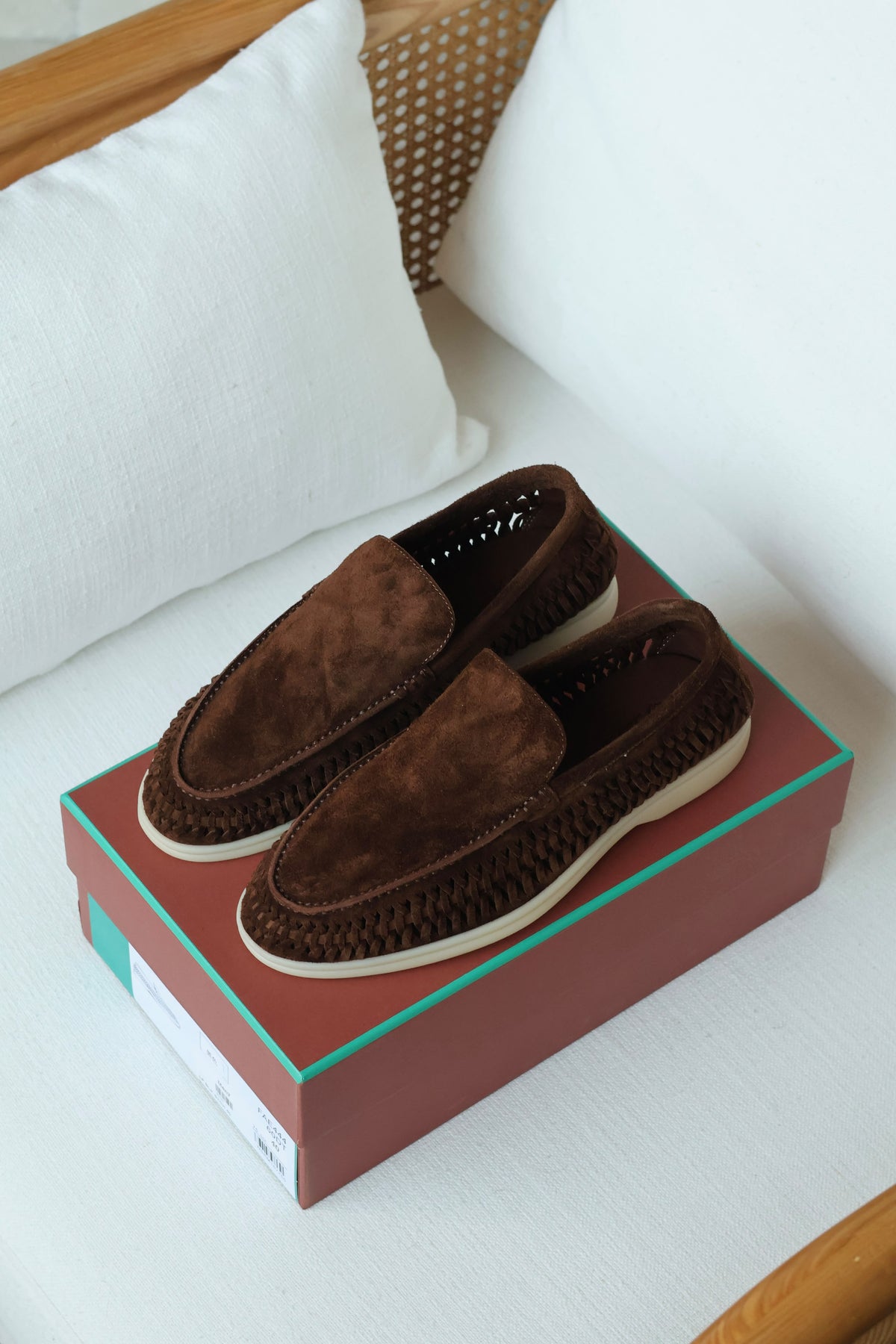 Loro Piana Woven Suede Loafers
