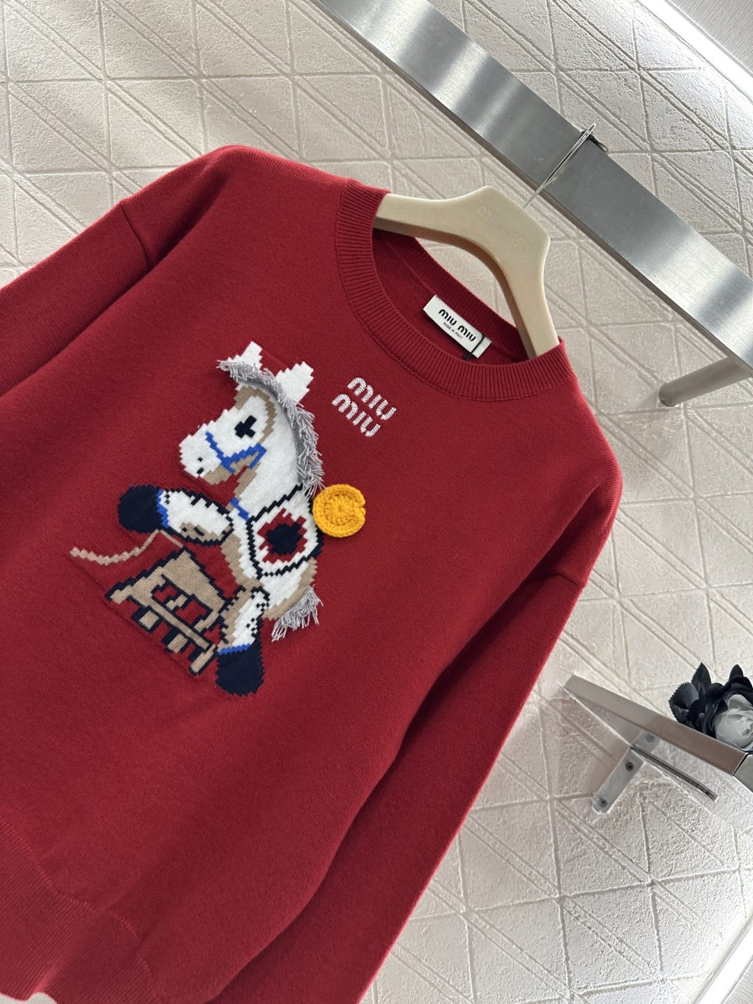 Miu Miu Red Knit Cashmere