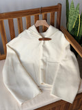 Hermès New Cashmere/Wool Hooded Jacket with Leather Toggle