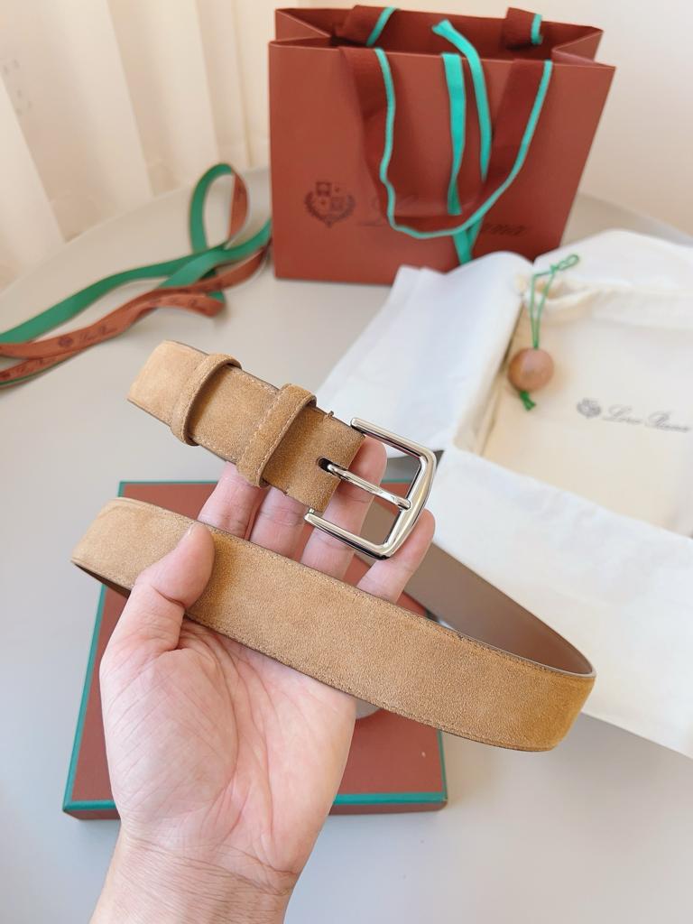 Loro Piana – Alsavel Belt Suede Calf Split
