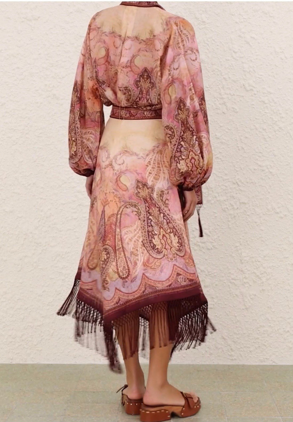 Zimmermann Paisley Print Fringe Dress / Outfit Set)