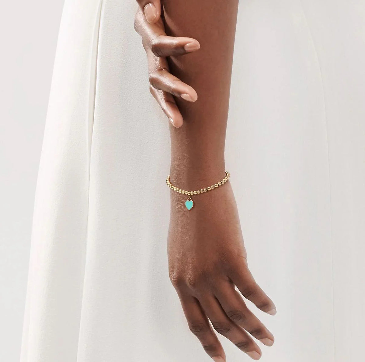 TIFFANY & CO Mini Heart Tag Bead Bracelet