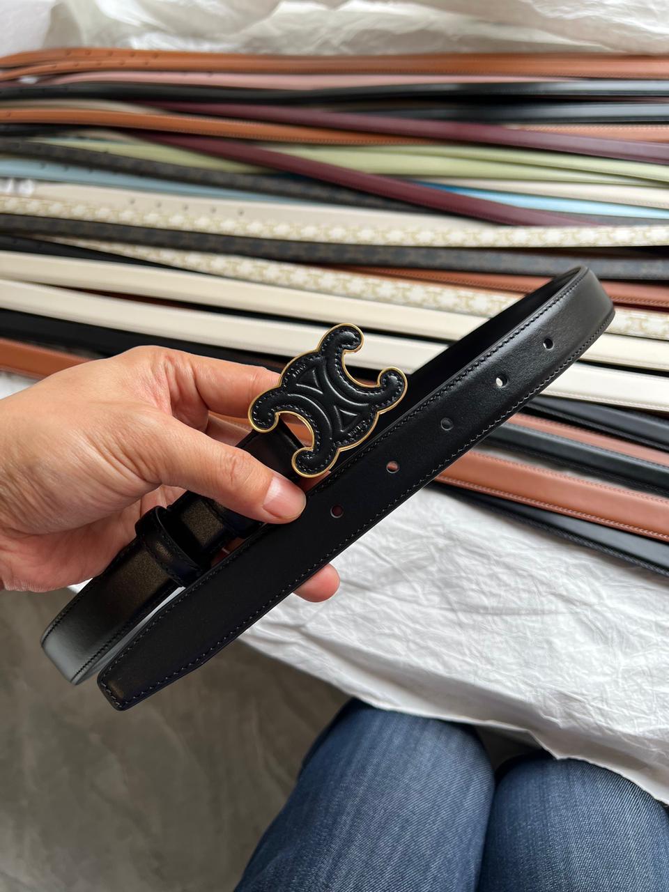 Celine Triomphe Leather Belt