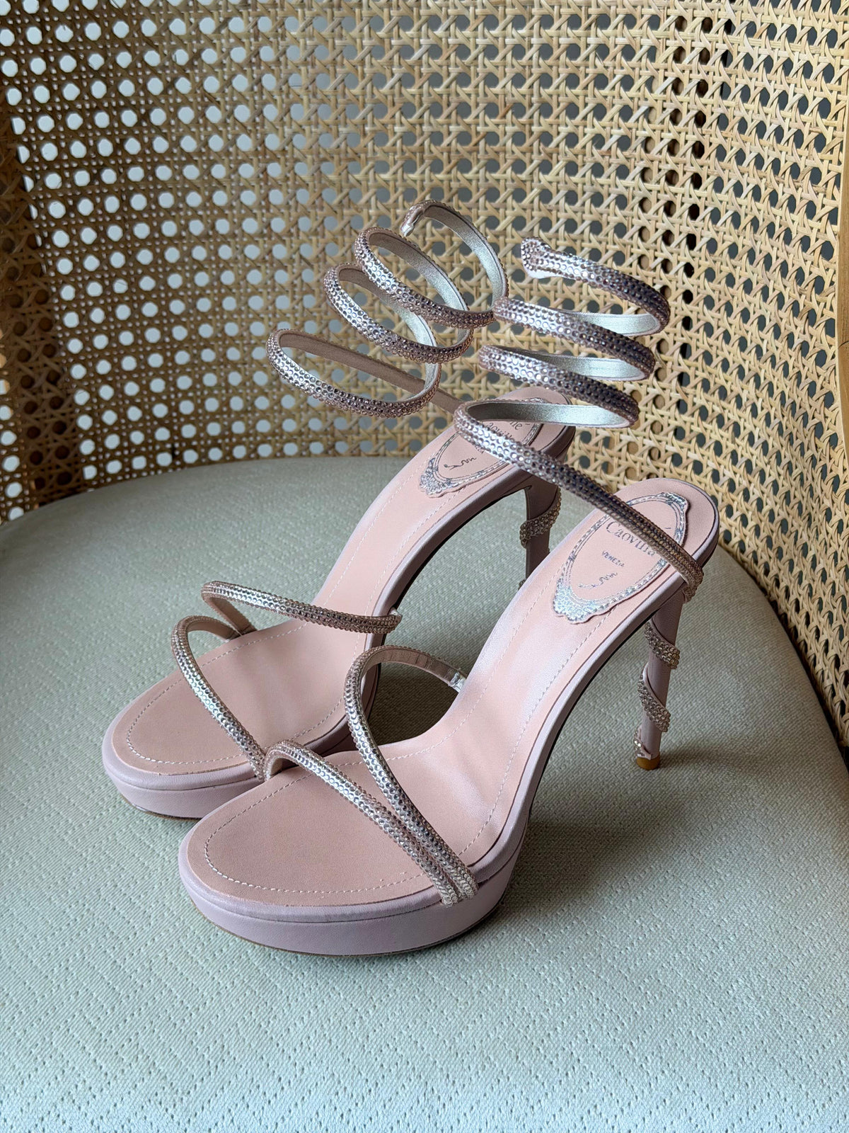 René Caovilla Crystal-Embellished Cleo Sandals