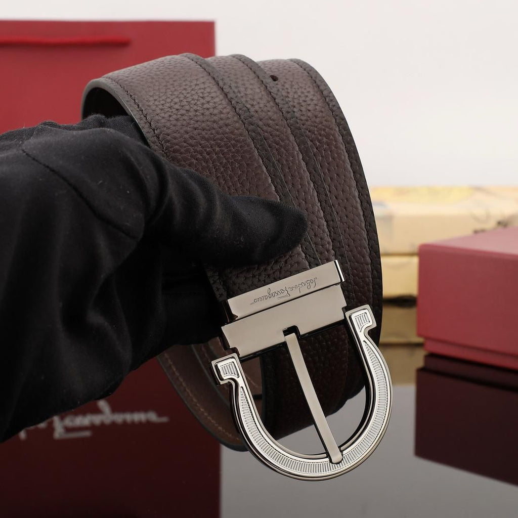 Salvatore Feragamo Gancini Reversible Leather Belt