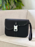 Dior Contrast Stitch Buckle Wrist Clutch
