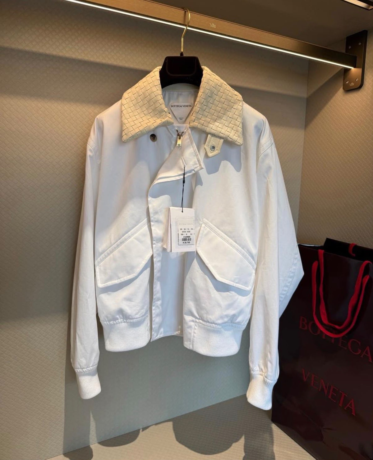 Bottega Veneta White Canvas Jacket