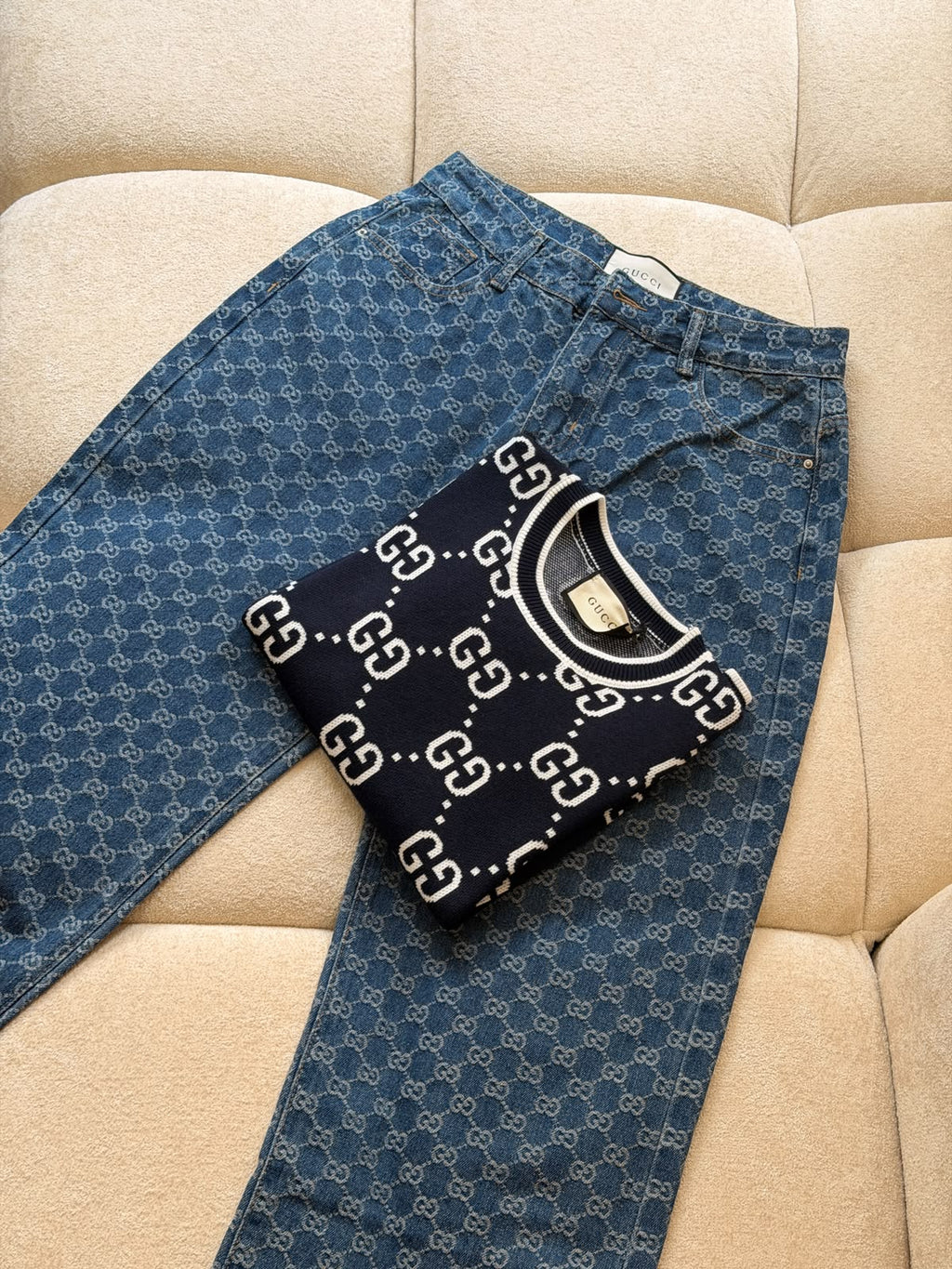 Gucci — GG Jacquard Short-Sleeve Knit Top