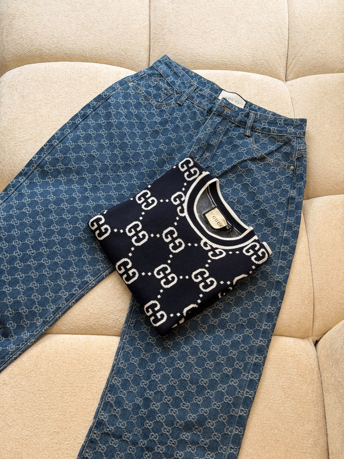 Gucci — GG Jacquard Short-Sleeve Knit Top