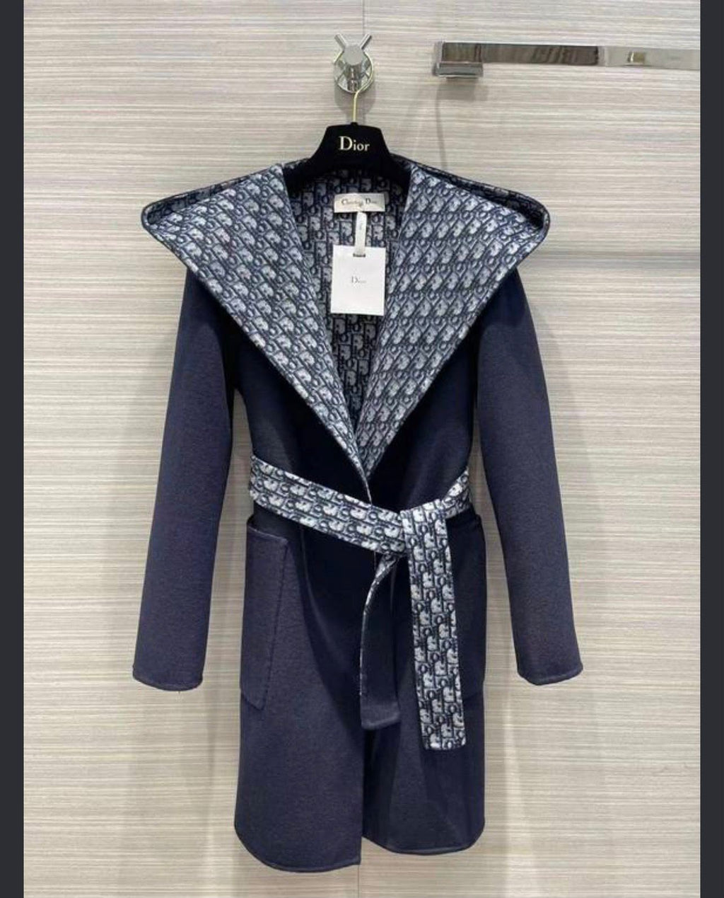 Christian Dior Oblique Reversible Belted Wool Coat / Jacket