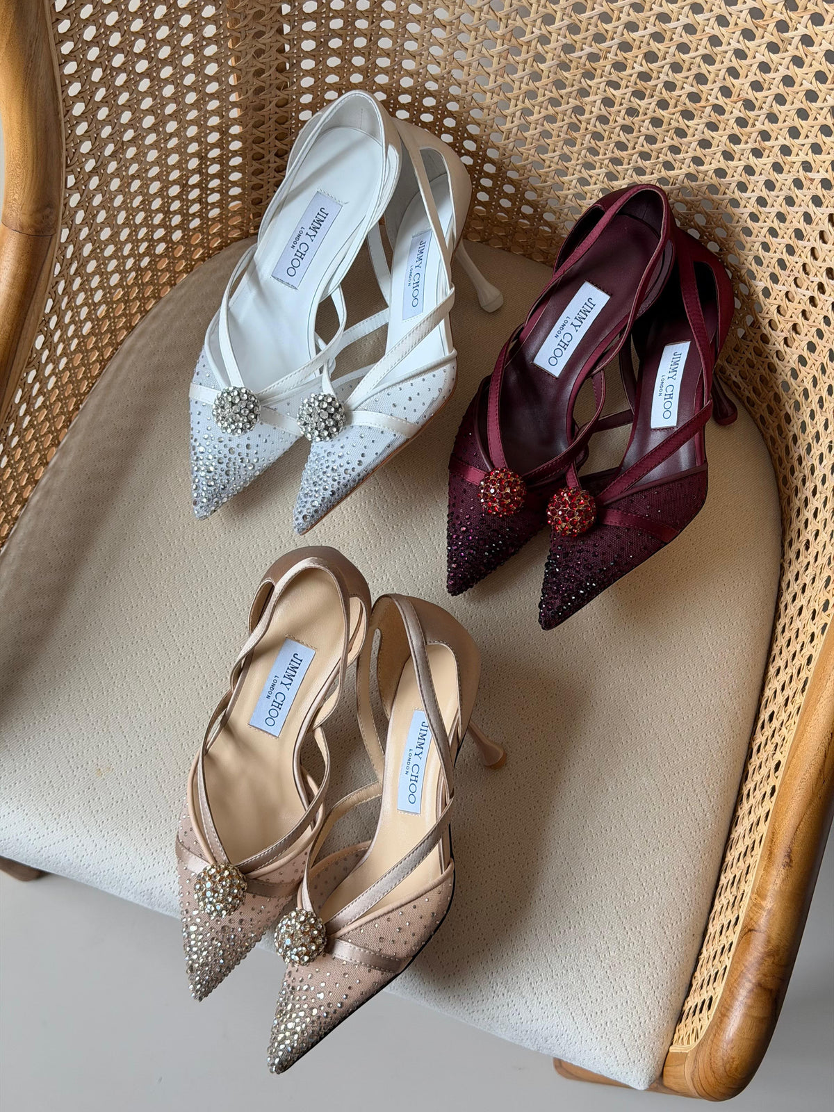 Jimmy Choo Crystal Embellished Slingback Pumps