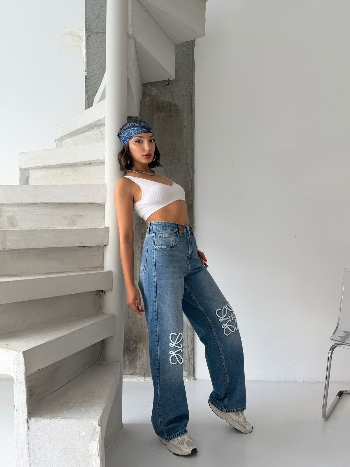 LOEWE Anagram Wide-Leg Jeans