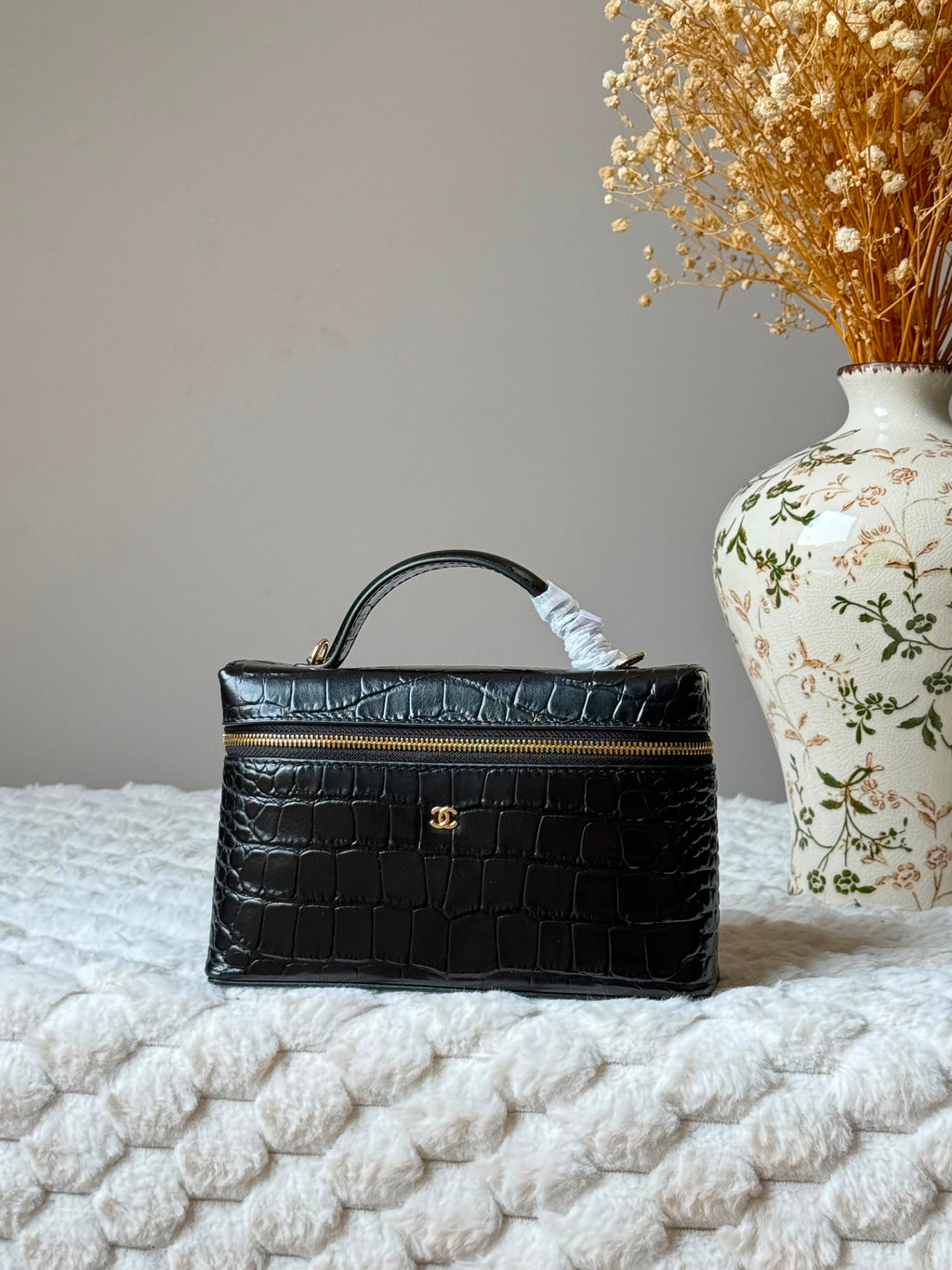 Chanel Crocodile-Embossed Calfskin Top Handle Vanity Case 19 CM