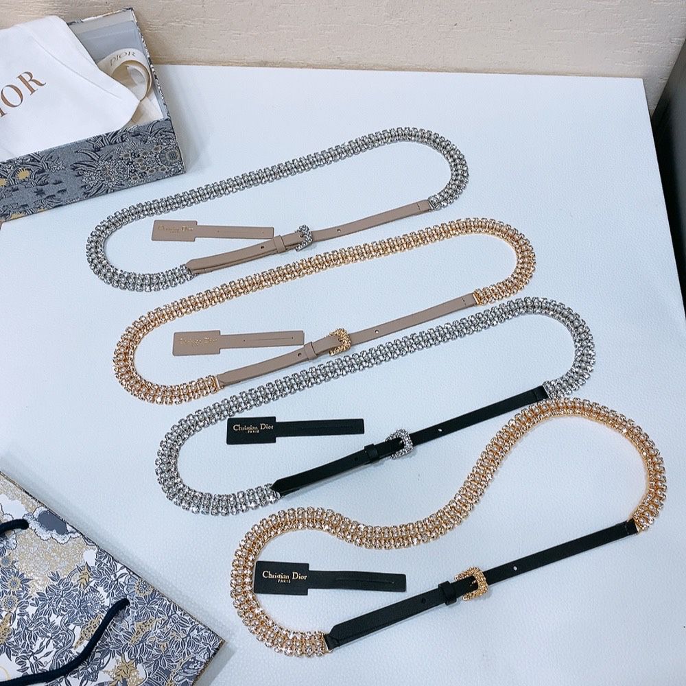 Dior Crystal Embellished Skinny Belt