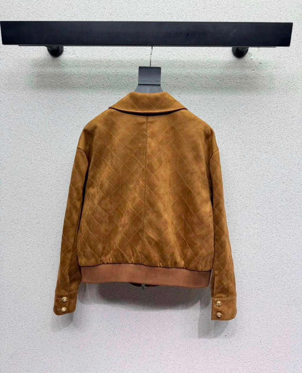 Chanel Quilted Suede Bomber Jacket / Zip