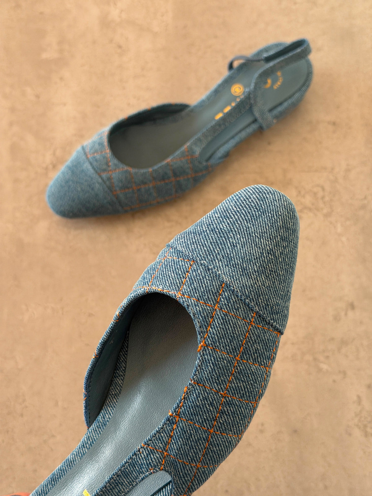 Chanel Quilted Denim Ballerina Flats