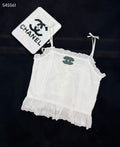Chanel White Camisole SET with CC Logo