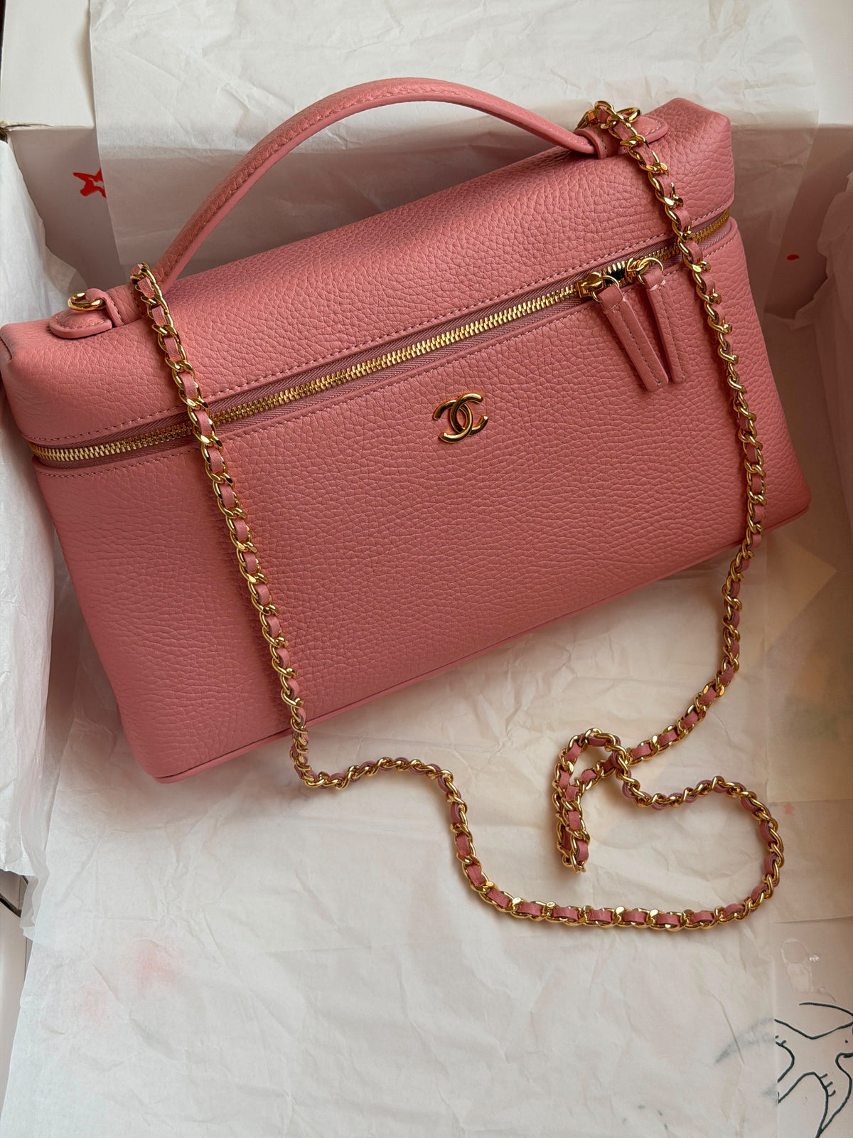 Chanel Pink Caviar Vanity Case with