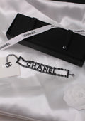 Chanel-Inspired Black Crystal Logo Bracelet