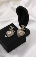 Chanel Heart Crystal Earrings