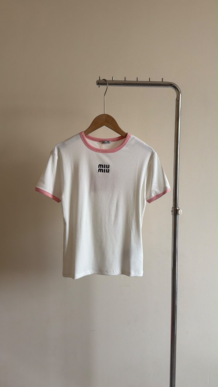 Miu Miu Logo Ringer T-Shirt