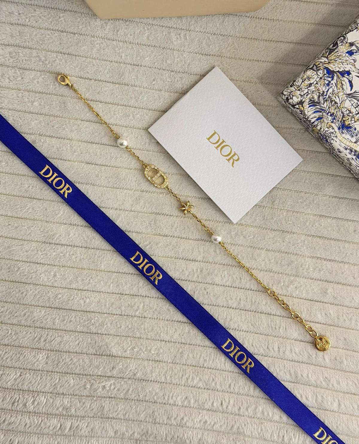 Dior Clair D Lunes Faux Pearl Gold Tone Set
