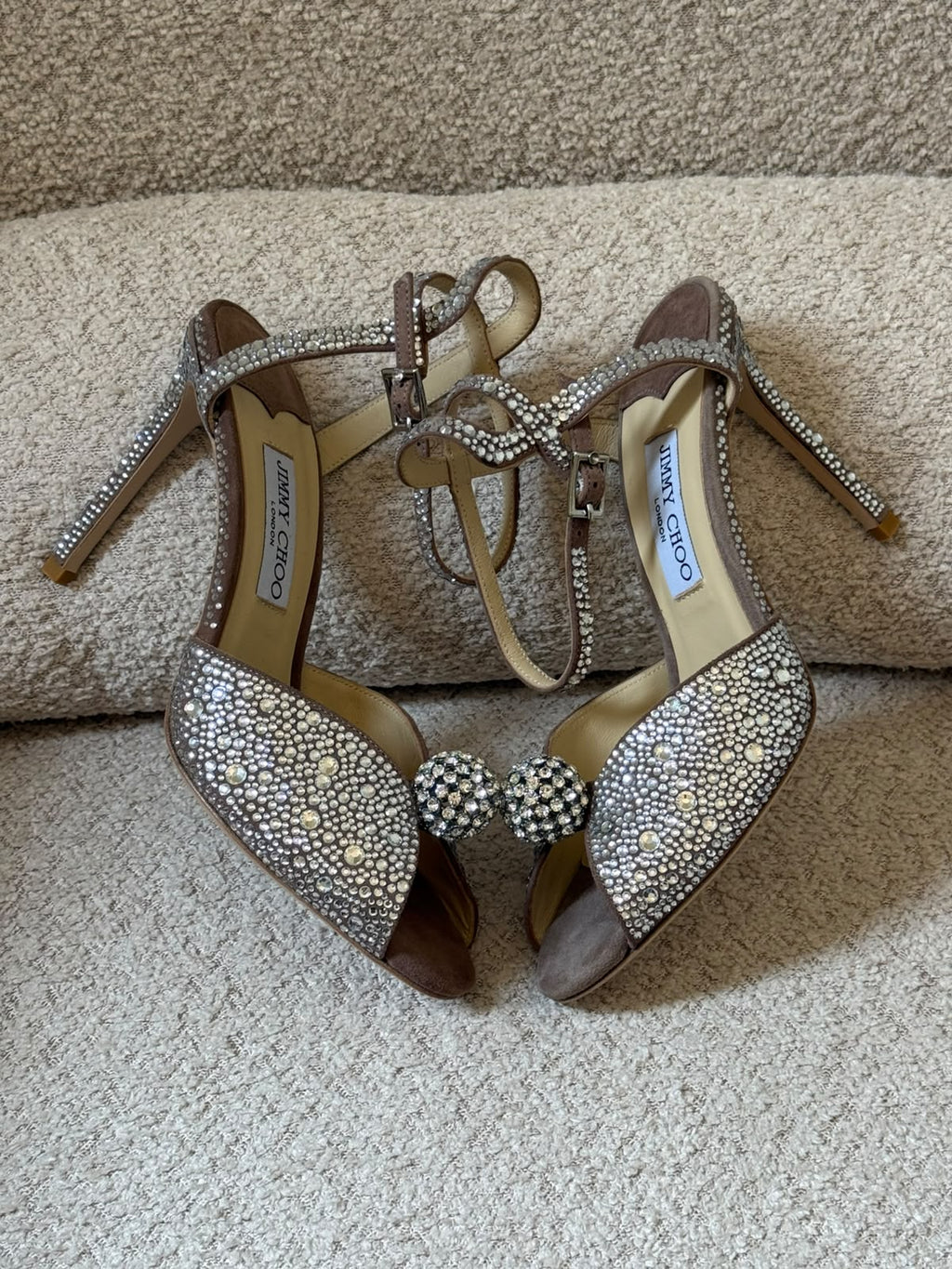 Jimmy Choo Crystal Embellished Heeled Sandals