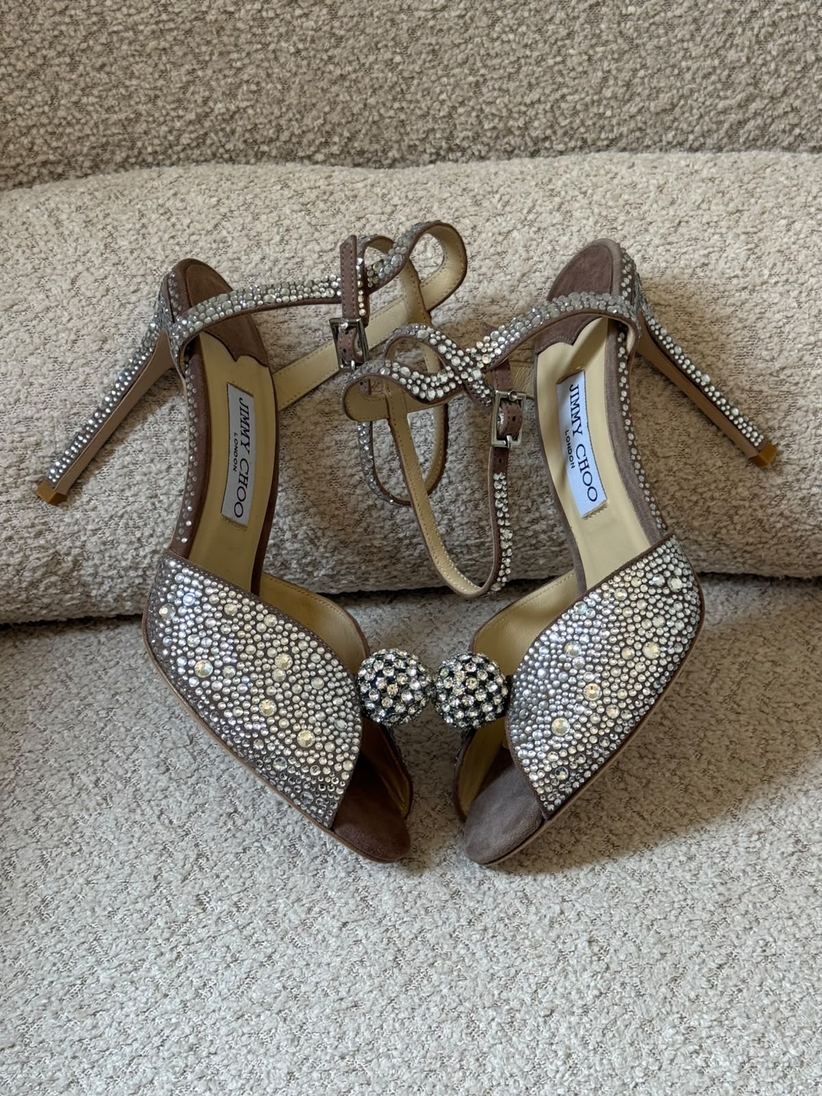 Jimmy Choo Crystal Embellished Heeled Sandals