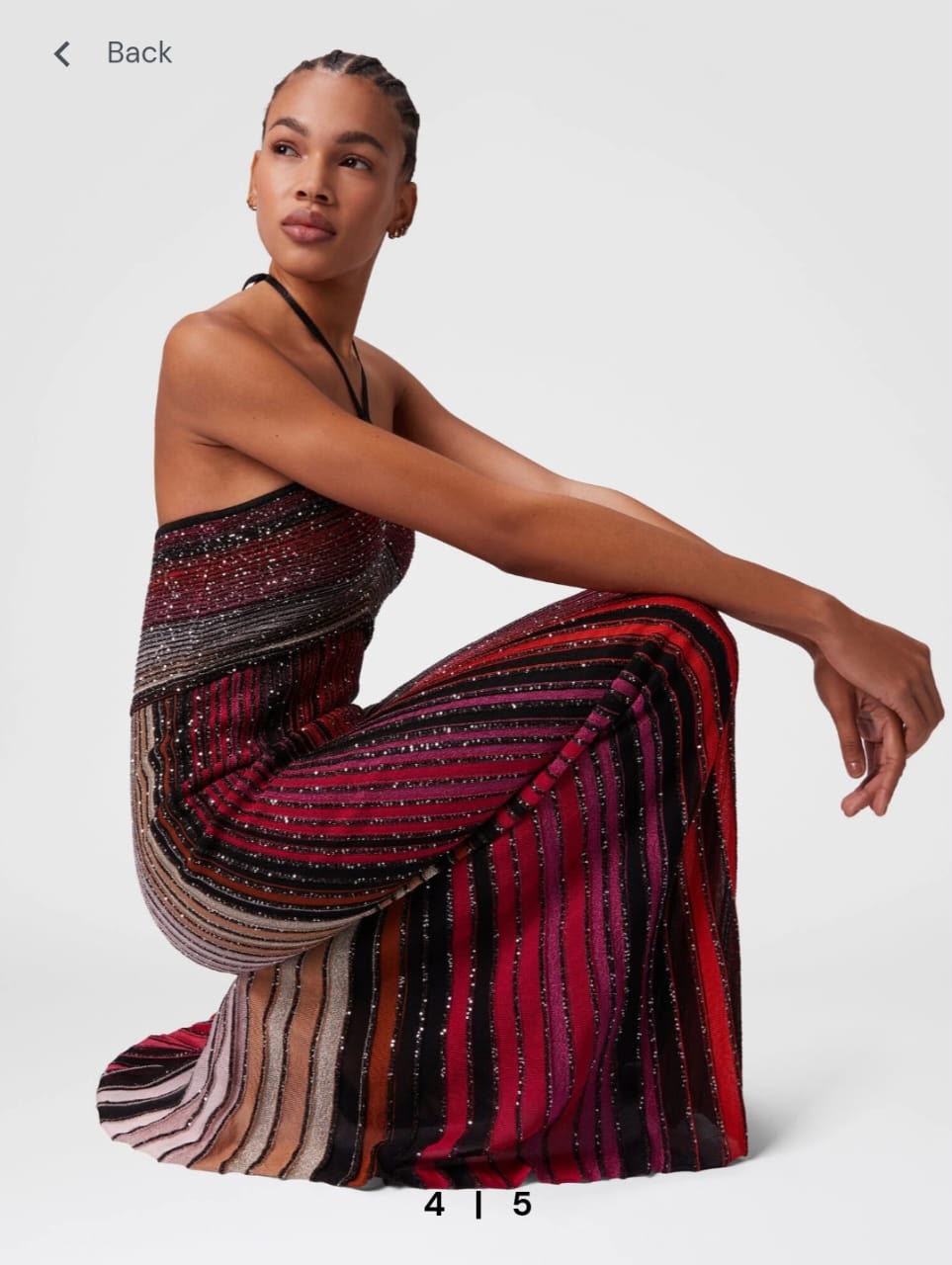 Missoni — Chevron Sequin Embellished Halter Maxi Dress