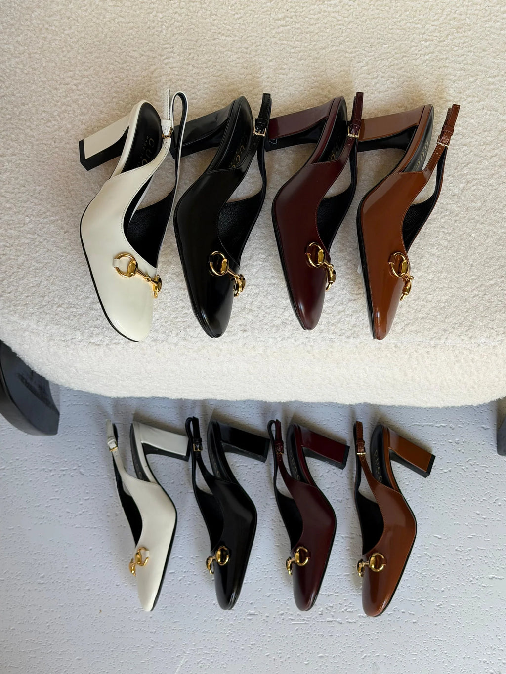 Gucci Leather Horsebit Slingback Pumps