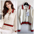 CHANEL Cable-Knit Polo Sweater