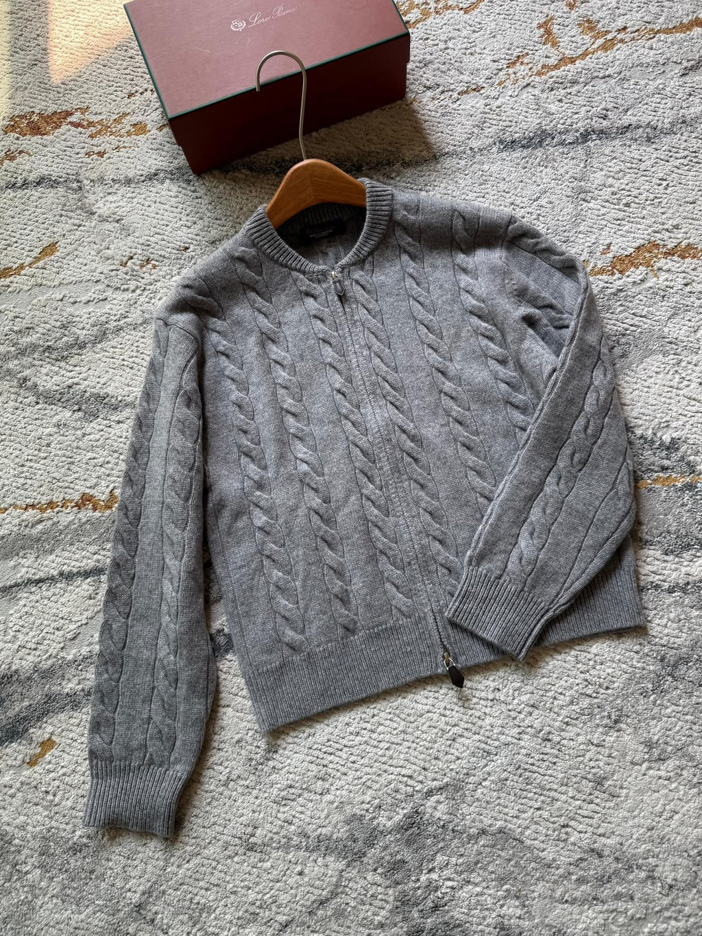 Loro Piana Cable-Knit Zip-Up Cashmere Cardigan Collection