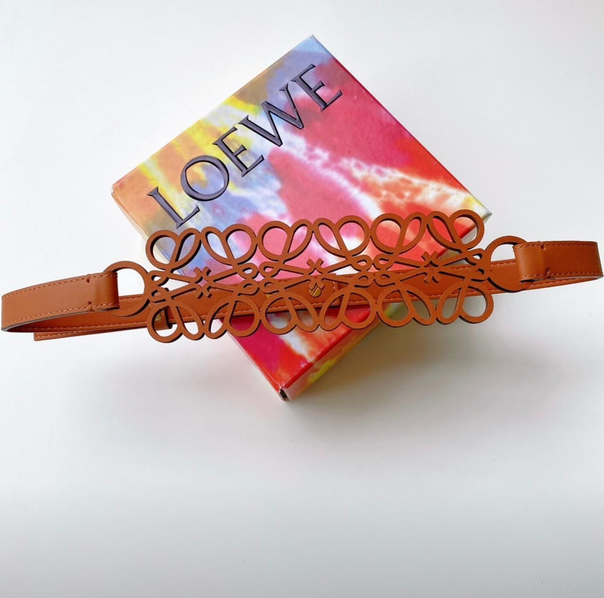 LOEWE — Anagram Cut-Out Leather Belt