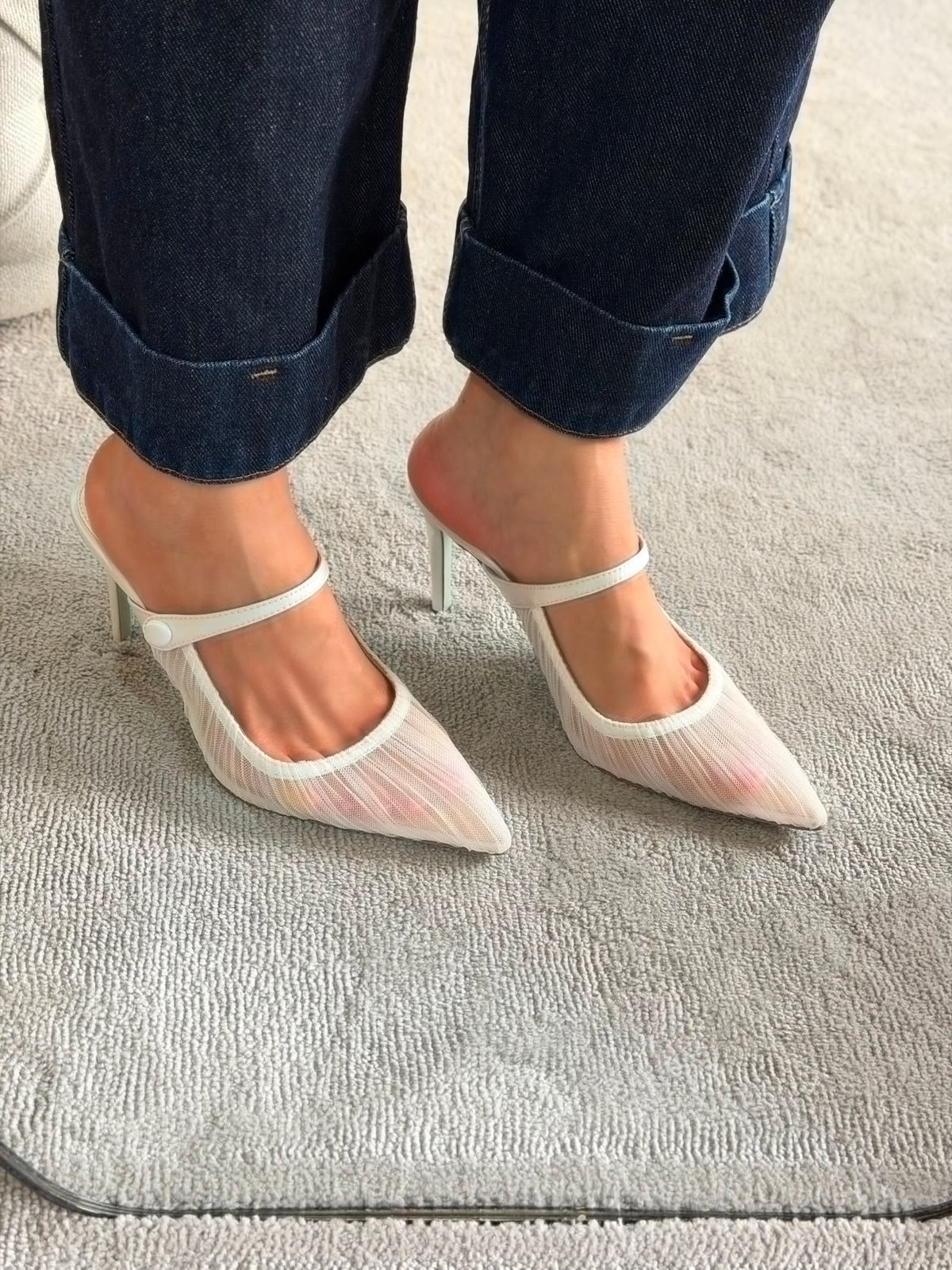 AQUAZZURA Voile 75 satin-trimmed tulle mules
