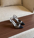Chanel Two-Tone Pointed-Toe Slingback Pumps
