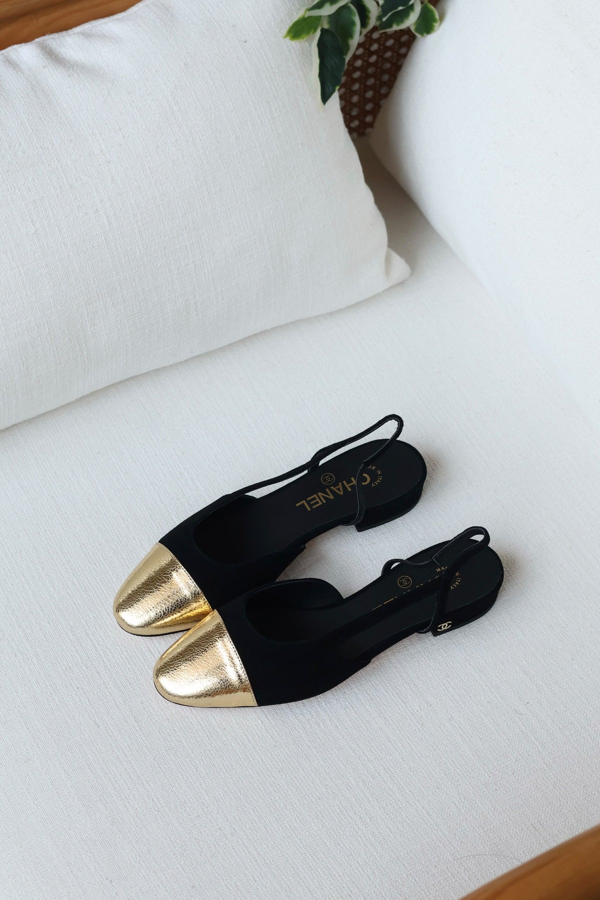 Chanel Slingback Cap-Toe Shoes