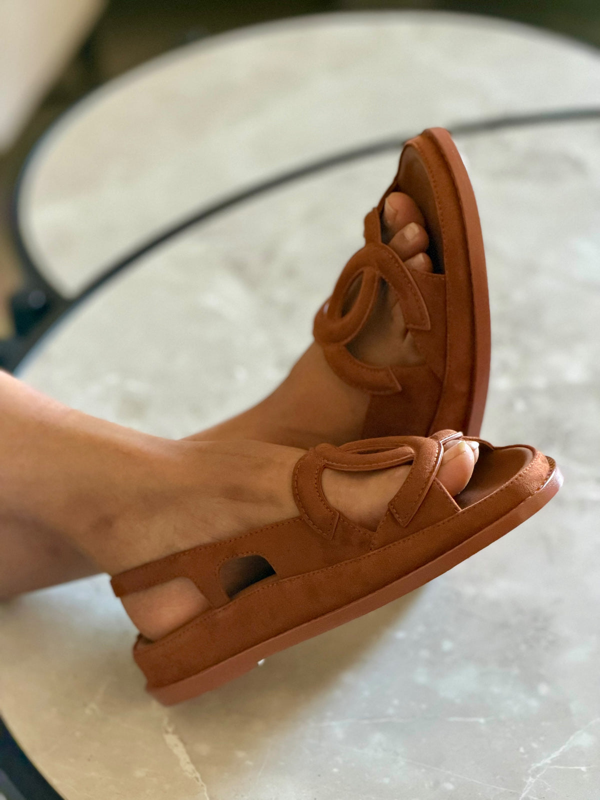 Chanel Chunky Suede Sandals