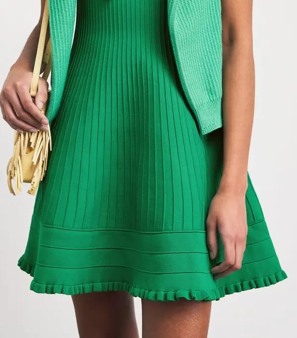 Maje Ribbed Knit Skater Dress